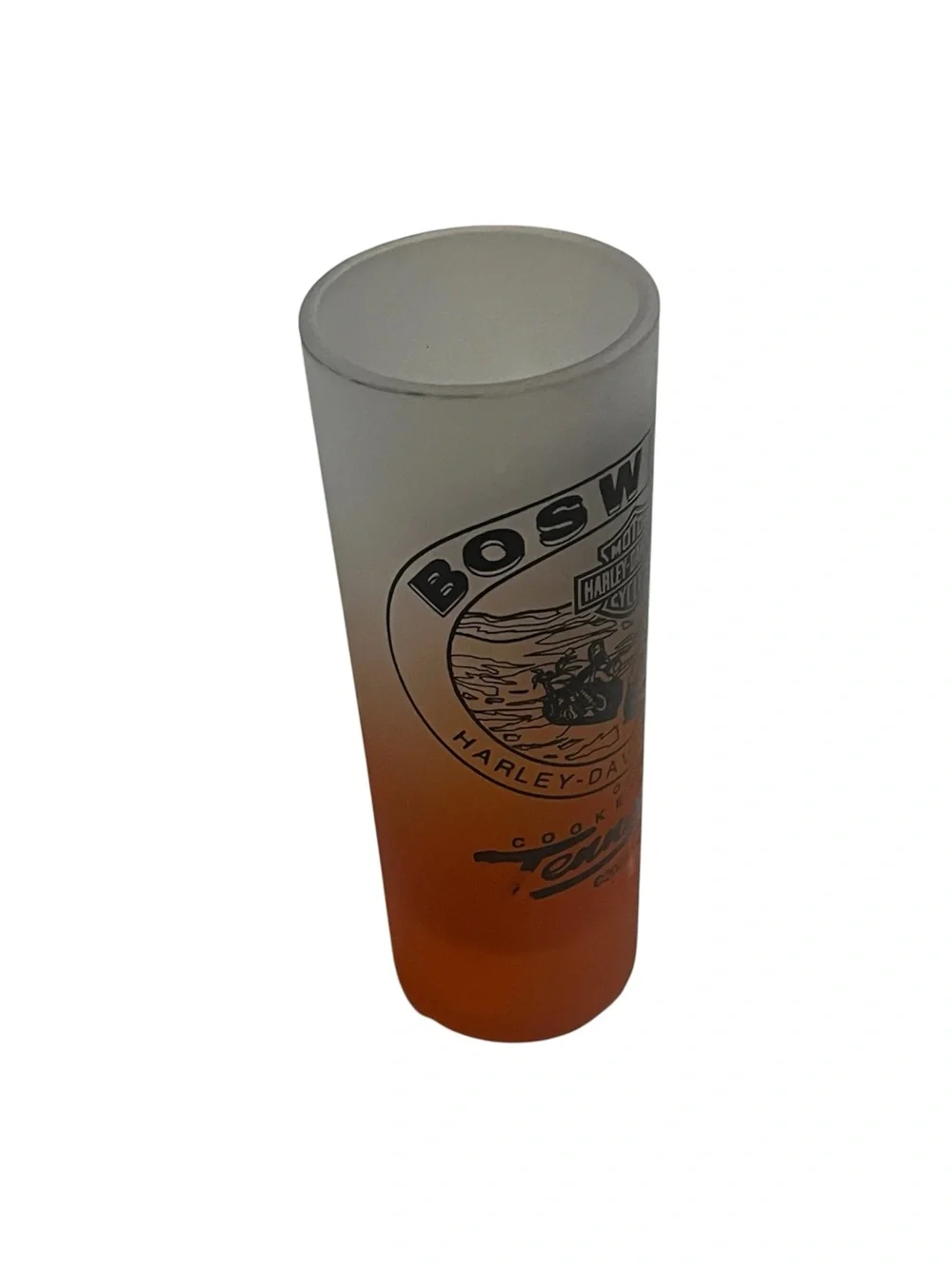 Harley-Davidson Frosted White to Orange Gradient Shot Glass